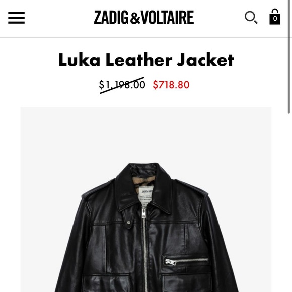 New Zadig & Voltaire Leather Jacket - Picture 12 of 12